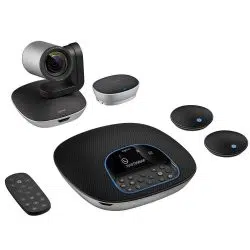 logitech group conference camera bundle with speakerphone and expansion mics